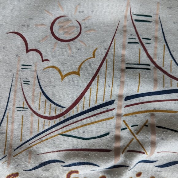 Vintage San Francisco California Collared Sweatshirt Bridge 1/4 Zip Blue - Picture 6 of 11